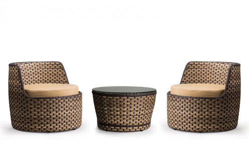 Virasat Outdoor Patio Seating Set 2 Chairs and 1 Table Set (Arabica)-VIRASAT FURNITURE & FURNISHING