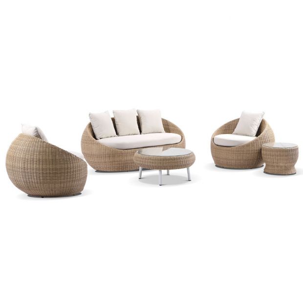 Virasat Ignazio Outdoor Sofa Set 3 Seater , 2 Single seater , 1 Side table and 1 Center Table