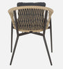 Virasat Outdoor Patio Seating Set 4 Chairs and 1 Table Set (Black + Honey) Braided & Rope-VIRASAT FURNITURE & FURNISHING