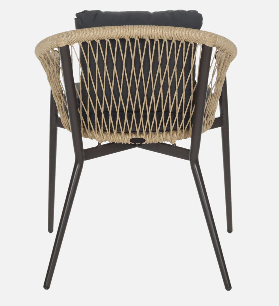 Virasat Outdoor Patio Seating Set 4 Chairs and 1 Table Set (Black + Honey) Braided & Rope-VIRASAT FURNITURE & FURNISHING