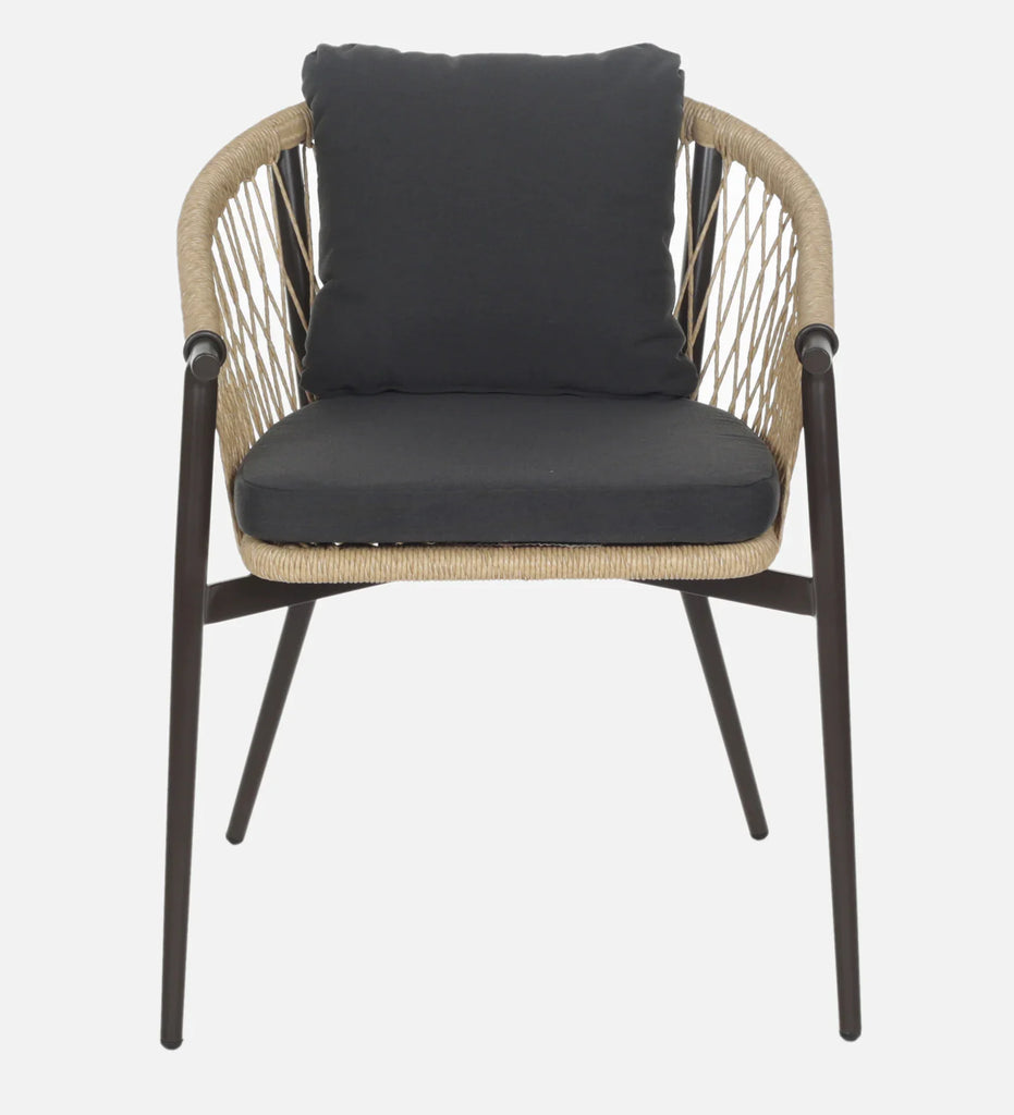 Virasat Outdoor Patio Seating Set 4 Chairs and 1 Table Set (Black + Honey) Braided & Rope-VIRASAT FURNITURE & FURNISHING