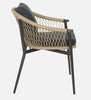 Virasat Outdoor Patio Seating Set 4 Chairs and 1 Table Set (Black + Honey) Braided & Rope-VIRASAT FURNITURE & FURNISHING