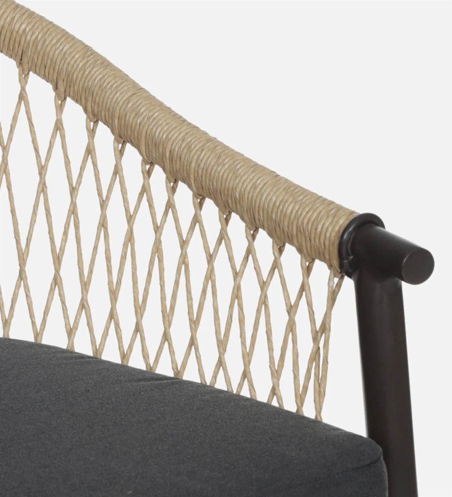 Virasat Outdoor Patio Seating Set 4 Chairs and 1 Table Set (Black + Honey) Braided & Rope-VIRASAT FURNITURE & FURNISHING