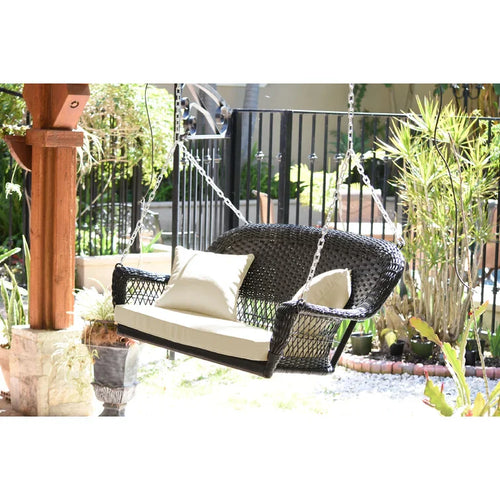 Virasat Double Seater Hanging Swing Without Stand For Balcony, Garden Swing, (Black)-VIRASAT FURNITURE & FURNISHING