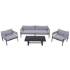 Virasat Outdoor Sofa Set 3 Seater, 2 Single Seater and 1 Center Table Set (Grey) Braided & Rope-VIRASAT FURNITURE & FURNISHING