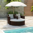 Virasat Outdoor Poolside Sunbed With Cushion Daybed (Brown)-VIRASAT FURNITURE & FURNISHING
