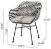 Virasat Outdoor Patio Seating Set 2 Chairs 1 Table Set Black White-VIRASAT FURNITURE & FURNISHING