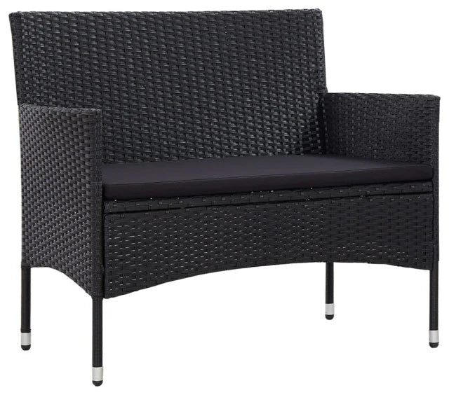 Virasat Outdoor 2 Seater Sofa Black Stylish Comfort-VIRASAT FURNITURE & FURNISHING