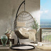 VIRASAT FURNITURE SINGLE SEATER HANGING SWING WITH STAND FOR BALCONY & GARDEN (BLACK + GREY)