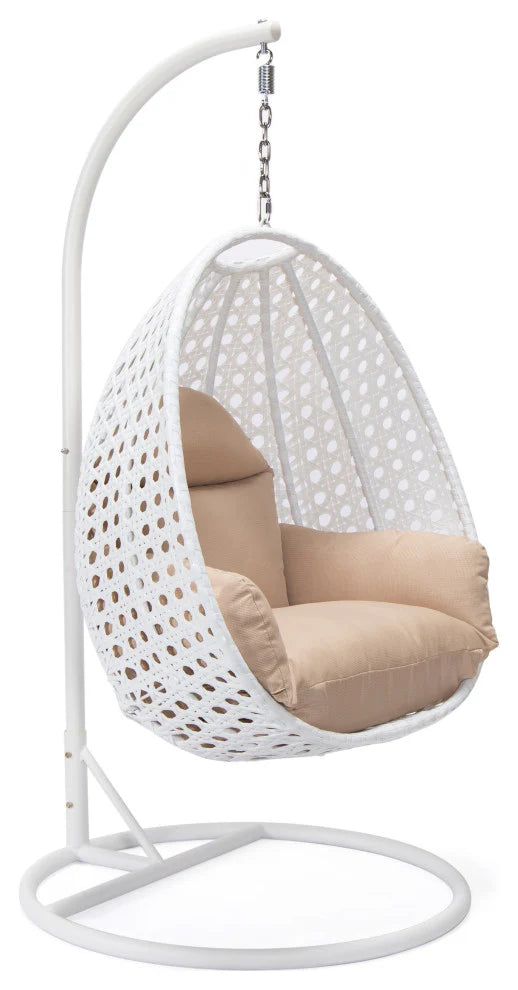 Virasat Single Seater Hanging Swing With Stand For Balcony, Garden (White)-VIRASAT FURNITURE & FURNISHING