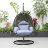 Virasat Single Seater Hanging Swing With Stand For Balcony, Garden (Dark Grey)-VIRASAT FURNITURE & FURNISHING
