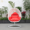 Virasat Single Seater Hanging Swing With Stand For Balcony, Garden (White)-VIRASAT FURNITURE & FURNISHING