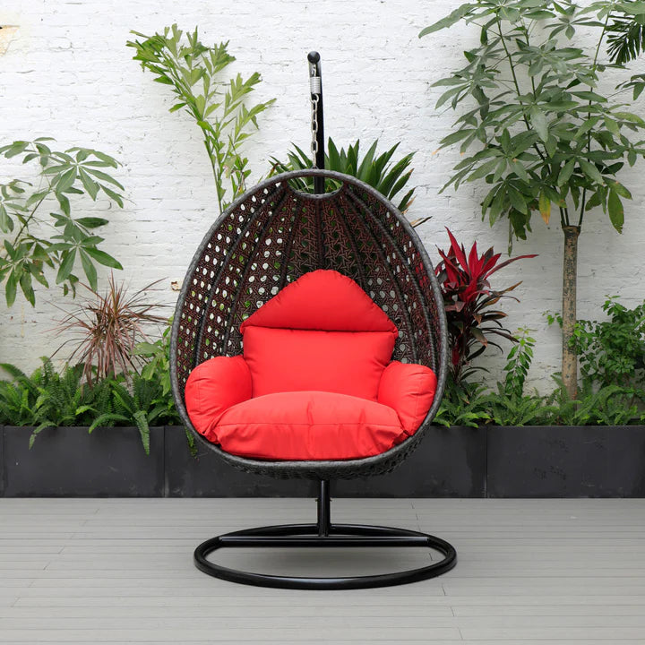 Virasat Single Seater Hanging Swing With Stand For Balcony, Garden (Dark Grey)-VIRASAT FURNITURE & FURNISHING
