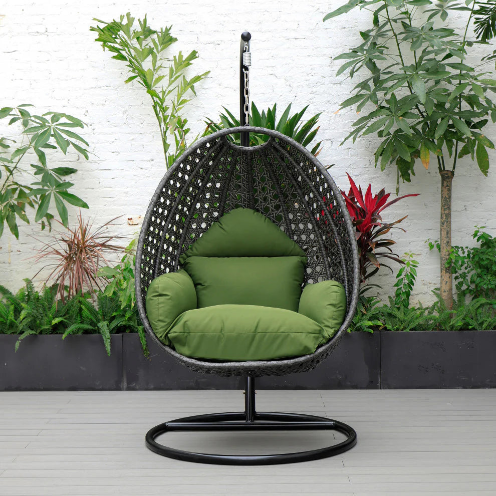 Virasat Single Seater Hanging Swing With Stand For Balcony, Garden (Dark Grey)-VIRASAT FURNITURE & FURNISHING