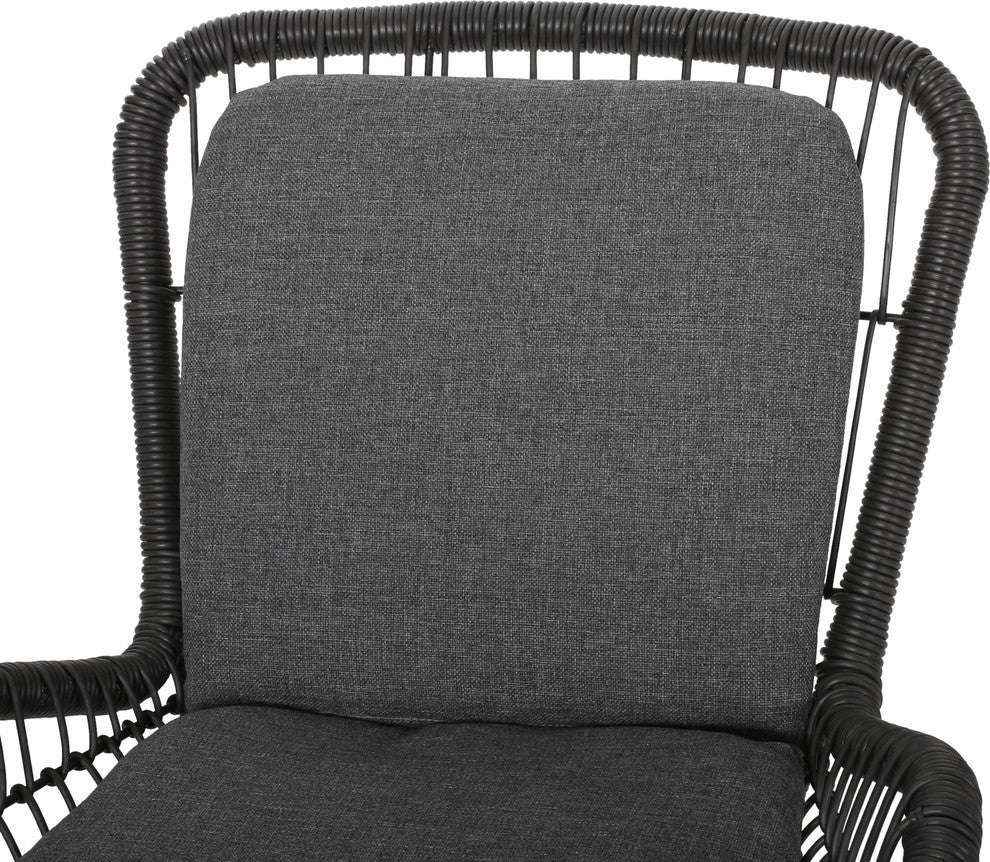 Virasat Geeks Outdoor Patio Seating Set 2 Chairs and 1 Table Set (Black)