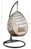 VIRASAT FURNITURE SINGLE SEATER HANGING SWING WITH STAND FOR BALCONY & GARDEN (BLACK + GREY)