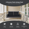 Virasat Double Seater Hanging Swing Without Stand For Balcony, Garden Swing (Dark Brown)-VIRASAT FURNITURE & FURNISHING