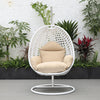 Virasat Single Seater Hanging Swing With Stand For Balcony, Garden (White)-VIRASAT FURNITURE & FURNISHING