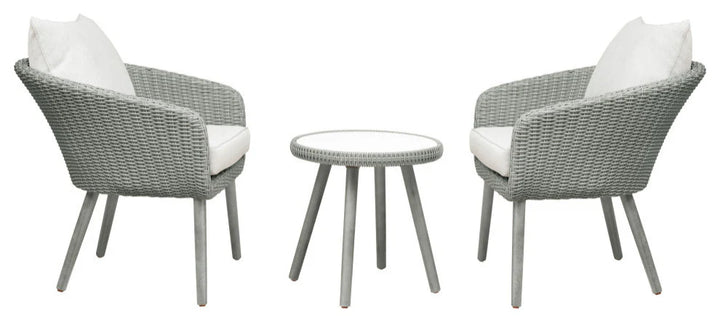 Virasat Orek Outdoor Patio Seating Set 2 Chairs and 1 Table Set (Grey + White)