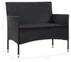 Virasat Outdoor 2 Seater Sofa Black Stylish Comfort-VIRASAT FURNITURE & FURNISHING