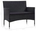 Virasat Outdoor 2 Seater Sofa Black Stylish Comfort-VIRASAT FURNITURE & FURNISHING