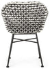 Virasat Outdoor Patio Seating Set 2 Chairs 1 Table Set Black White-VIRASAT FURNITURE & FURNISHING