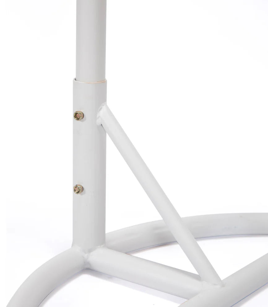 Virasat Single Seater Hanging Swing With Stand For Balcony, Garden (White)-VIRASAT FURNITURE & FURNISHING