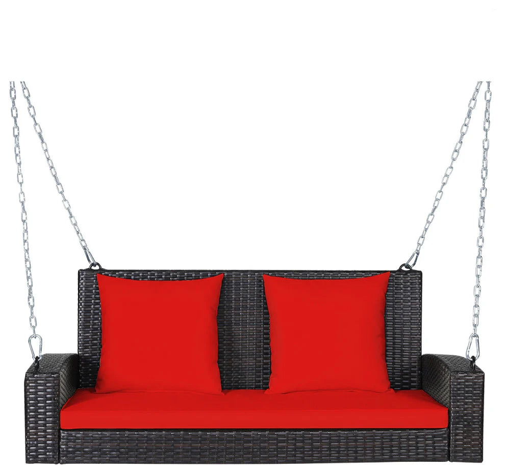 Virasat Double Seater Hanging Swing Without Stand For Balcony, Garden Swing (Dark Brown)-VIRASAT FURNITURE & FURNISHING