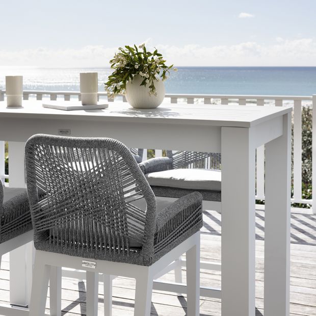 Virasat Outdoor Patio Bar Sets 4 Chairs and 1 Table Braided & Rope-VIRASAT FURNITURE & FURNISHING