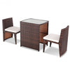 Virasat Outdoor Patio Seating Set 2 Chairs 1 Table Set Brown Black-VIRASAT FURNITURE & FURNISHING