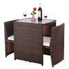 Virasat Outdoor Patio Seating Set 2 Chairs 1 Table Set Brown Black-VIRASAT FURNITURE & FURNISHING