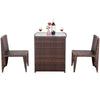 Virasat Outdoor Patio Seating Set 2 Chairs 1 Table Set Brown Black-VIRASAT FURNITURE & FURNISHING