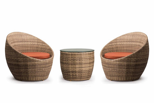 Virasat Outdoor Patio Seating Set 2 Chairs and 1 Table Set (Arabica)-VIRASAT FURNITURE & FURNISHING