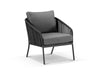 Virasat Outdoor Garden Balcony Sofa Set 2 Seater, 2 Single Seater 1 Center Table Set, Braid & Rope (Dark Grey)-VIRASAT FURNITURE & FURNISHING