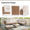 Virasat Outdoor Sofa Set 6 Seater and Single Seater with 2 Ottoman Set (Beige)-VIRASAT FURNITURE & FURNISHING