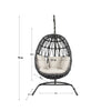 Virasat Single Seater Hanging Swing With Stand For Balcony, Garden (Dark Grey) Braided & Rope-VIRASAT FURNITURE & FURNISHING
