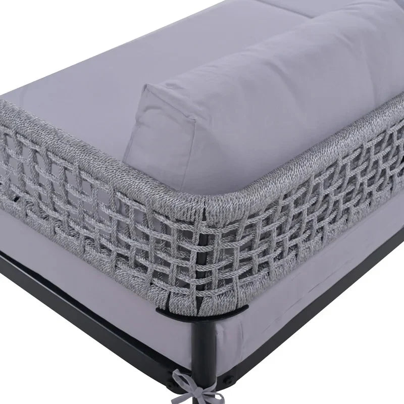 Virasat Outdoor Sofa Set 3 Seater, 2 Single Seater and 1 Center Table Set (Grey) Braided & Rope-VIRASAT FURNITURE & FURNISHING