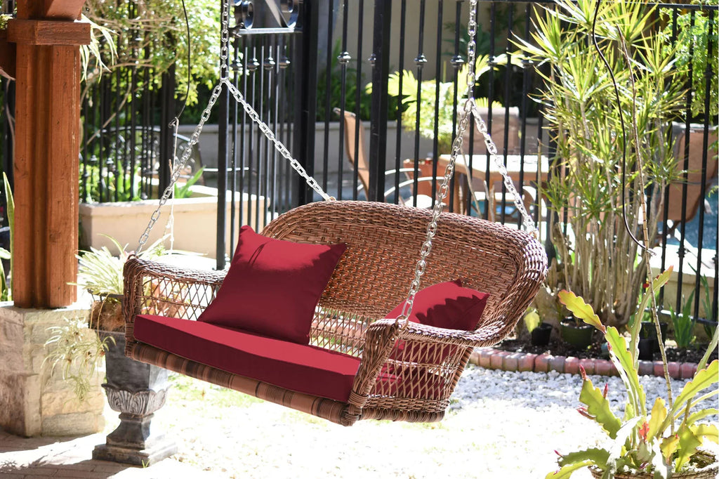 Virasat Double Seater Hanging Swing Without Stand For Balcony, Garden Swing, (Honey)-VIRASAT FURNITURE & FURNISHING
