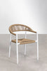 Virasat Outdoor Patio Dining Seating Set 4 Chairs and 1 Table Set (White) Braided & Rope-VIRASAT FURNITURE & FURNISHING