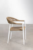 Virasat Outdoor Patio Dining Seating Set 4 Chairs and 1 Table Set (White) Braided & Rope-VIRASAT FURNITURE & FURNISHING