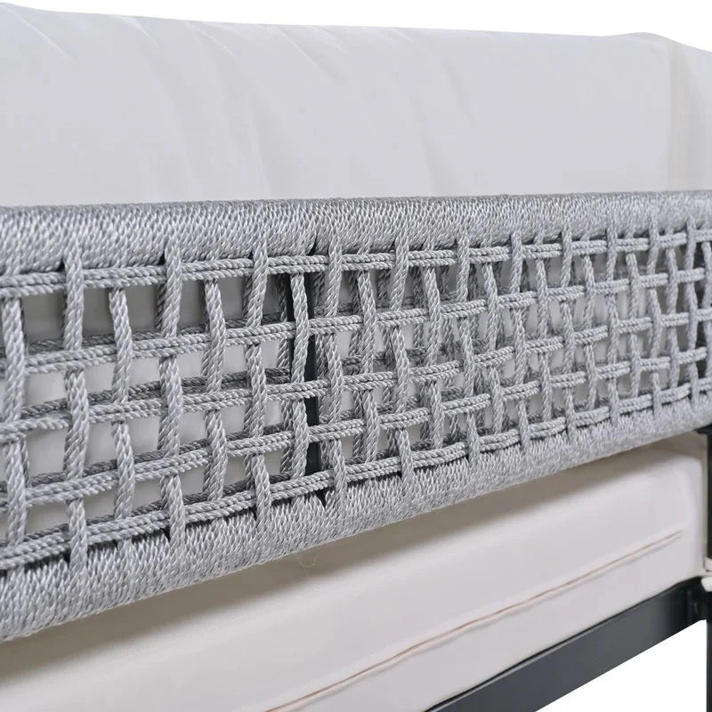 Virasat Outdoor Sofa Set 3 Seater, 2 Single Seater and 1 Center Table Set (Grey) Braided & Rope-VIRASAT FURNITURE & FURNISHING