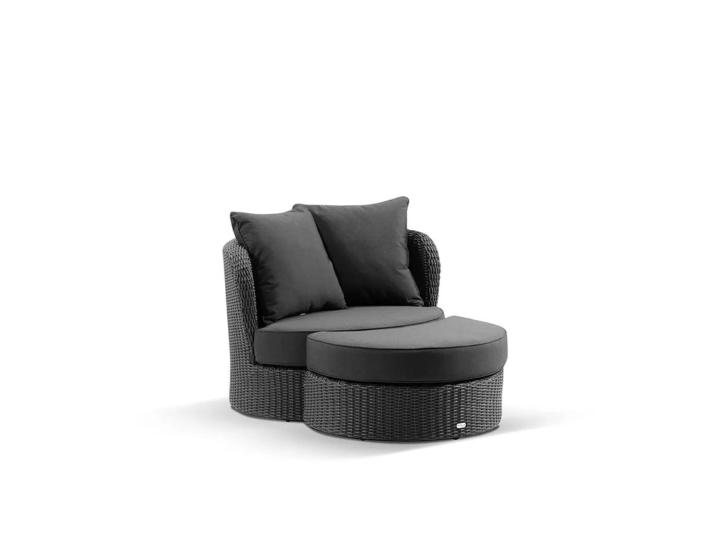 Virasat Outdoor Garden Balcony Sofa Set 2 Seater, Single Seater and 1 Center Table with Ottoman Set (Black)-VIRASAT FURNITURE & FURNISHING