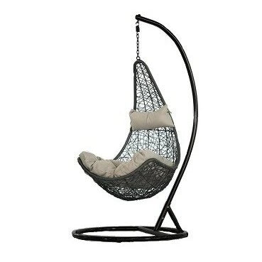 Virasat Single Seater Hanging Swing With Stand For Balcony, Garden Swing (Dark Brown)-VIRASAT FURNITURE & FURNISHING