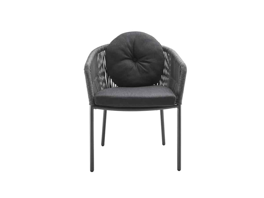 Virasat Outdoor Patio Seating Set 4 Chairs and 1 Table Set (Black) Braided & Rope-VIRASAT FURNITURE & FURNISHING