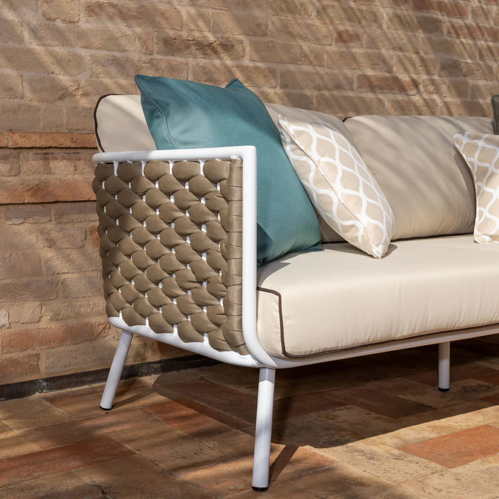 Virasat Outdoor Sofa Set 2 Seater, 2 Single Seater and 1 Center Table Set (Beige) Braided & Rope-VIRASAT FURNITURE & FURNISHING