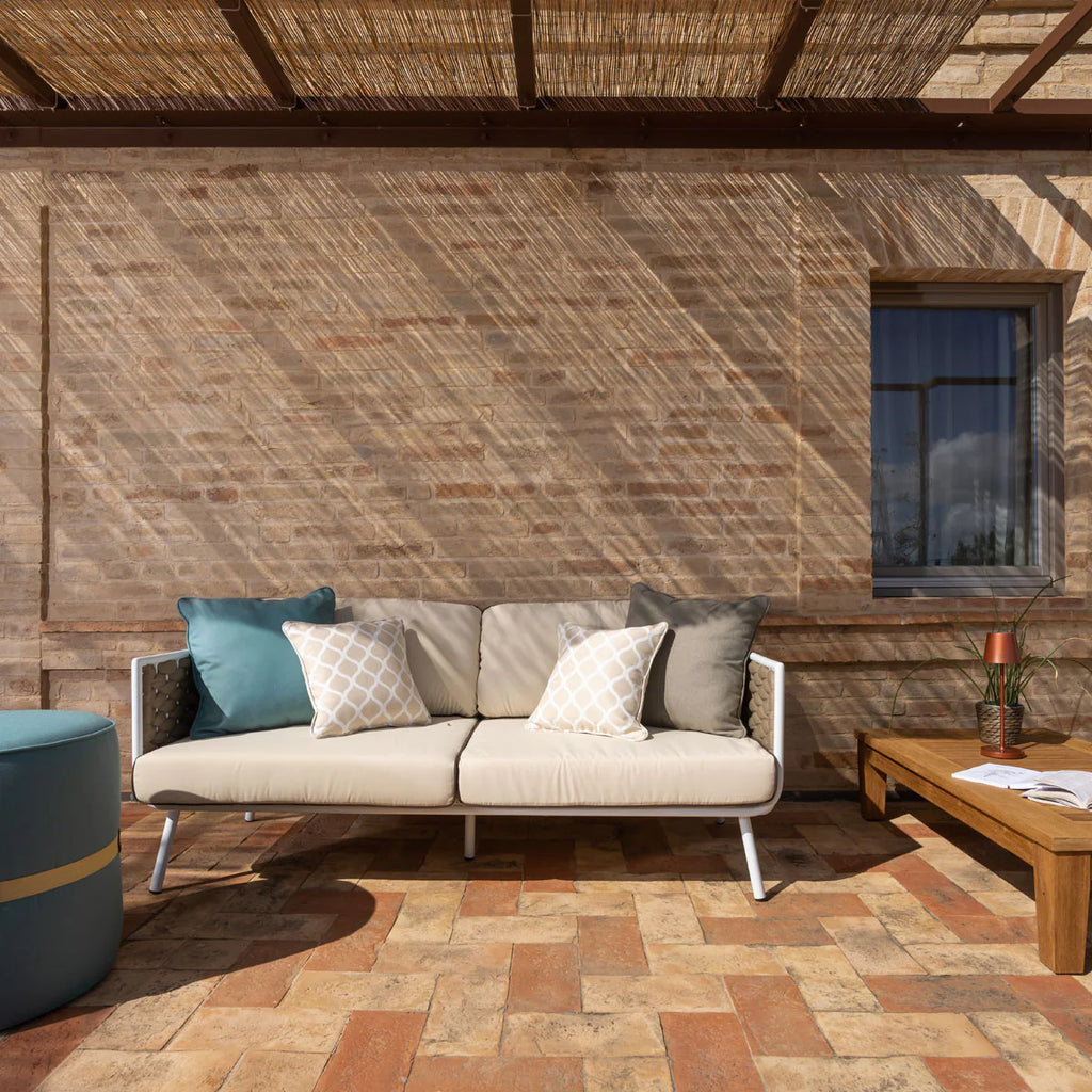 Virasat Outdoor Sofa Set 2 Seater, 2 Single Seater and 1 Center Table Set (Beige) Braided & Rope-VIRASAT FURNITURE & FURNISHING