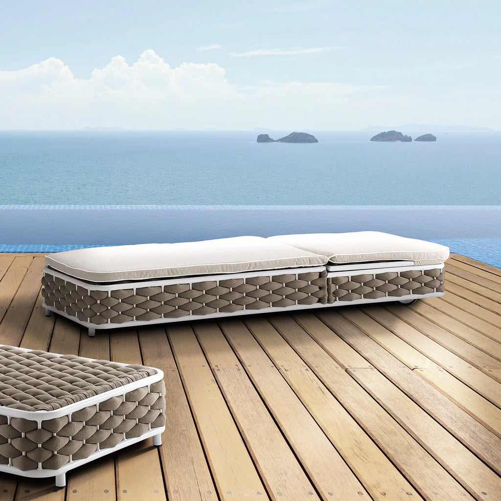 Virasat Outdoor Swimming Poolside Lounger (Rope Brown)-VIRASAT FURNITURE & FURNISHING