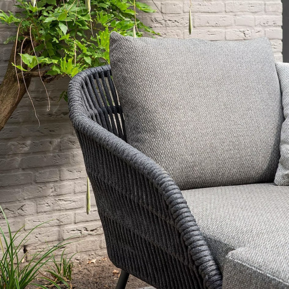 Virasat Outdoor Swimming Poolside Lounger With 1 Side Table (Grey) Braided & Rope-VIRASAT FURNITURE & FURNISHING