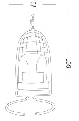 Virasat Single Seater Hanging Swing With Stand For Balcony, Garden Swing (Grey)-VIRASAT FURNITURE & FURNISHING