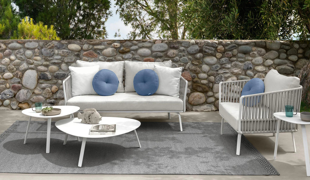 Virasat Outdoor Garden Balcony Sofa Set 2 Seater, 2 Single Seater and 2 Center Table With 1 Side Table Set, Braid & Rope (Grey)-VIRASAT FURNITURE & FURNISHING